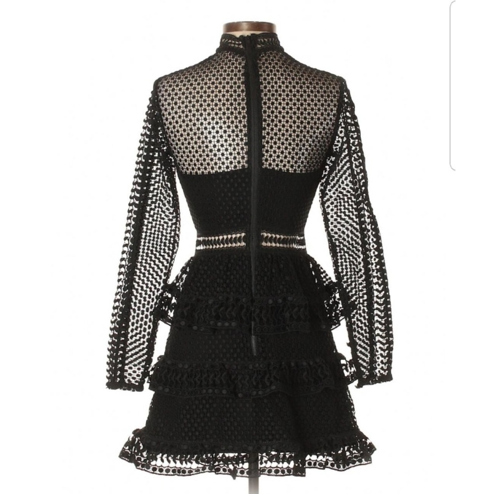 SELF-PORTRAIT: Lace Long Sleeve Dress - Picture 2 of 2